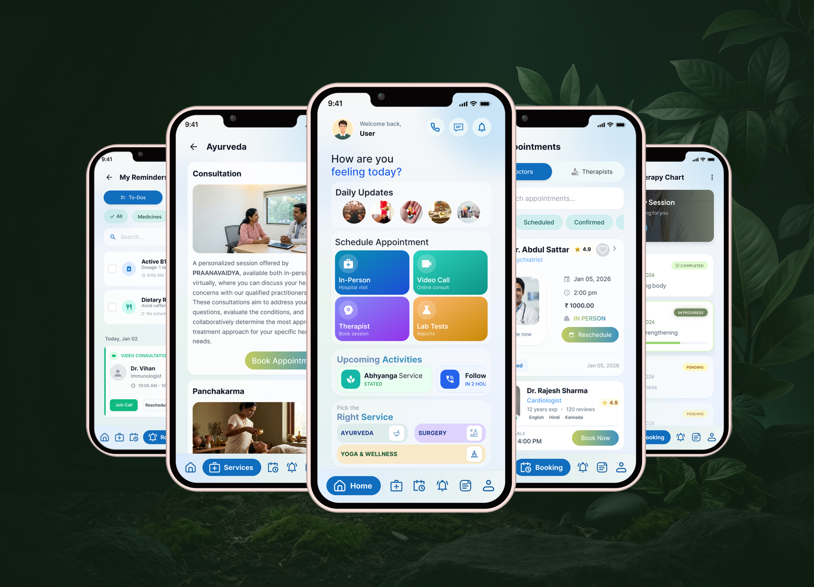 PraanaVaidya app interface preview